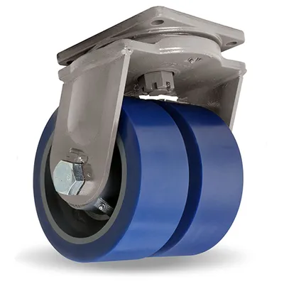 Hamilton S-MDD-104SYT Maxi-Duty Dual-Wheel Swivel Caster, 10" x 4" Polyurethane