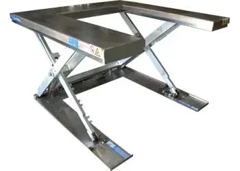 Lift Products Stainless Steel Lift Table, 60" x 56" platform, foot controls, 3300 lb capacity