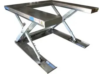 Lift Products Stainless Steel Lift Table, 60" x 56" platform, foot controls, 3300 lb capacity