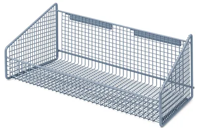 Quantum 1017HBGY Partition Wall Hanging Basket, 11-7/8"W x 18"D x 7-1/2"H, 125 lb capacity, Gray