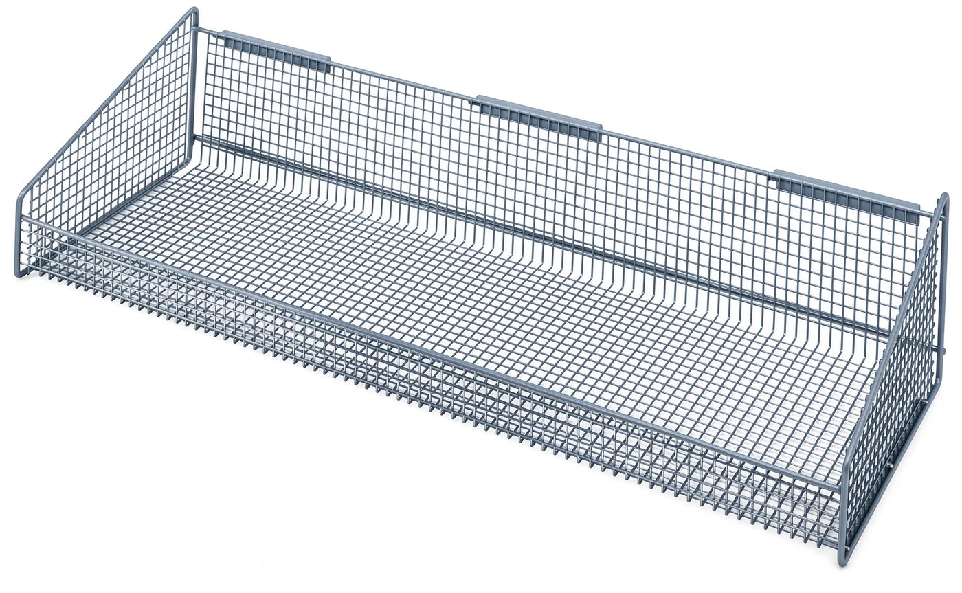Quantum 1035HBGY Partition Wall Hanging Basket, 11-7/8"W x 36"D x 7-1/2"H, 125 lb capacity, Gray