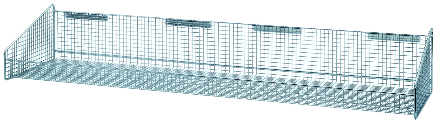 Quantum 1047HBC Partition Wall Hanging Basket, 11-7/8"W x 48"D x 7-1/2"H, 125 lb capacity, Chrome