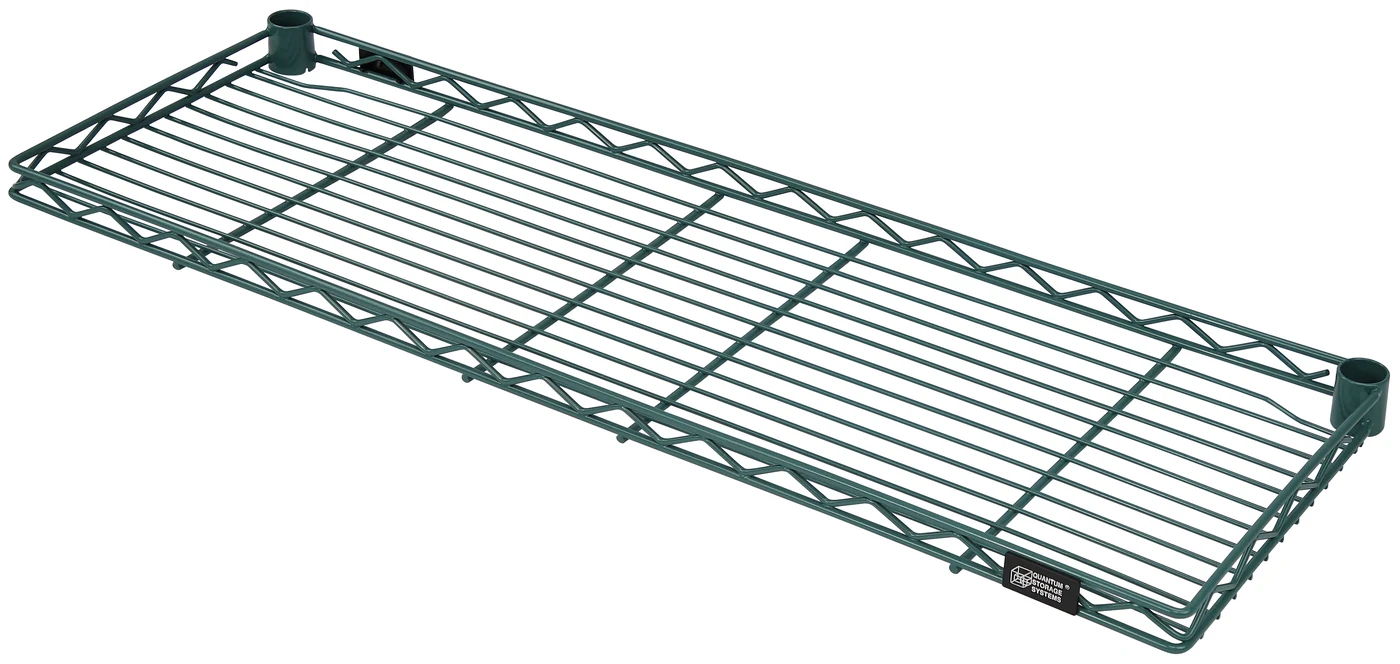 Quantum 1242RCSP Wire Shelf, 42"W x 12"D, 150 lb capacity, Green