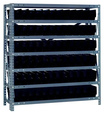 Quantum 1239-100BK Shelving Unit, 12"D x 36"L x 39"H, 400 lb capacity, Galvanized