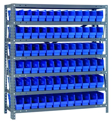 Quantum 1239-100BL Shelving Unit, 12"D x 36"L x 39"H, 400 lb capacity, Galvanized