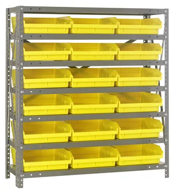 Quantum 1239-109YL Shelving Unit, 12"D x 36"L x 39"H, 400 lb capacity, Galvanized