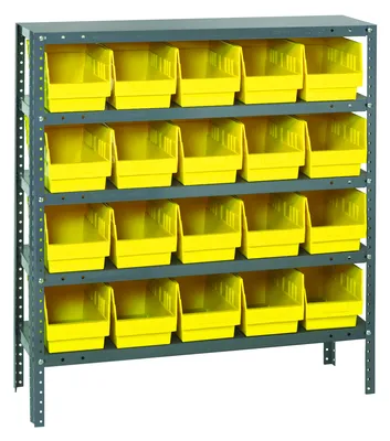 Quantum 1239-202YL Shelving Unit, 12"D x 36"L x 39"H, 400 lb capacity, Galvanized