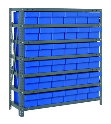 Quantum 1239-601BL Shelving Unit, 12"D x 36"L x 39"H, 400 lb capacity, Galvanized