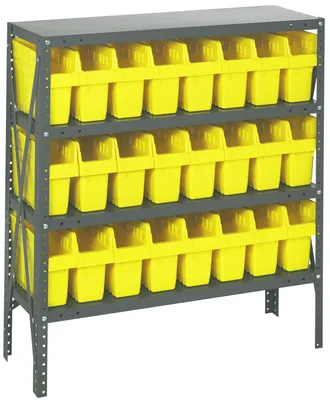 Quantum 1239-SB801YL Shelving Unit, 12"D x 36"L x 39"H, 400 lb capacity, Galvanized