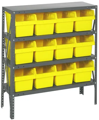 Quantum 1239-SB807YL Shelving Unit, 12"D x 36"L x 39"H, 400 lb capacity, Galvanized