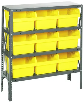 Quantum 1239-SB809YL Shelving Unit, 12"D x 36"L x 39"H, 400 lb capacity, Galvanized