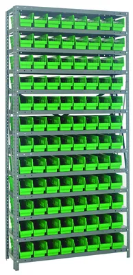 Quantum 1275-101GN Shelving Unit, 12"D x 36"L x 75"H, 400 lb capacity, Galvanized