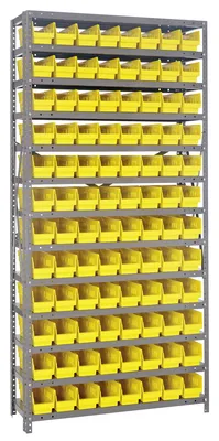 Quantum 1275-101YL Shelving Unit, 12"D x 36"L x 75"H, 400 lb capacity, Galvanized