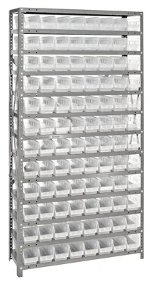 Quantum 1275-101CL Shelving Unit, 12"D x 36"L x 75"H, 400 lb capacity, Galvanized