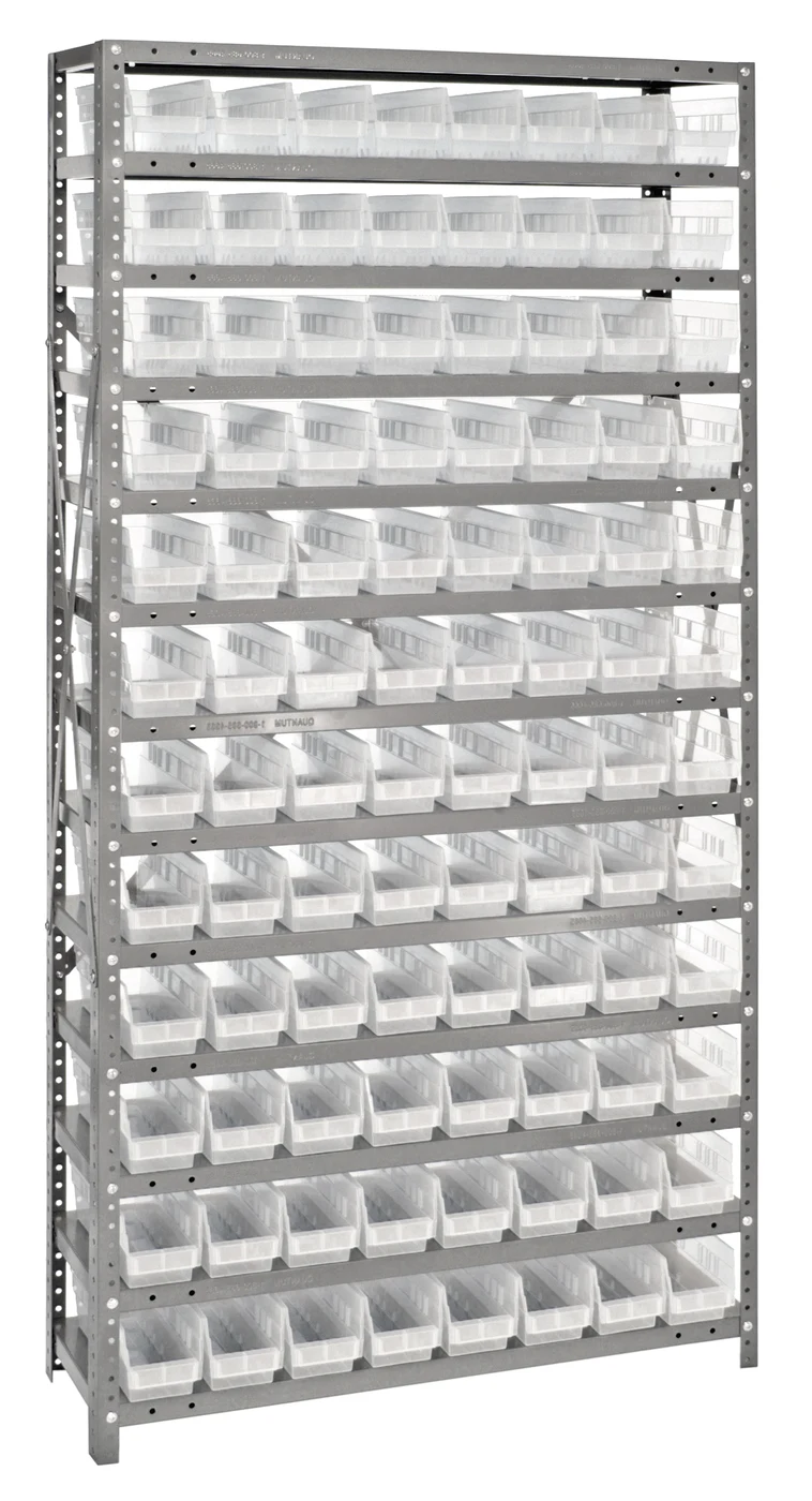 Quantum 1275-101CL Shelving Unit, 12"D x 36"L x 75"H, 400 lb capacity, Galvanized