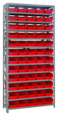Quantum 1275-102RD Shelving Unit, 12"D x 36"L x 75"H, 400 lb capacity, Galvanized