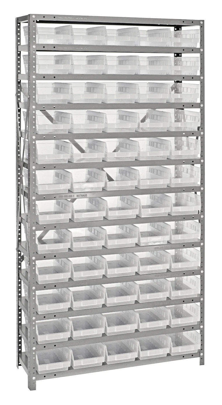 Quantum 1275-102CL Shelving Unit, 12"D x 36"L x 75"H, 400 lb capacity, Galvanized