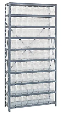 Quantum 1275-201CL Shelving Unit, 12"D x 36"L x 75"H, 400 lb capacity, Galvanized