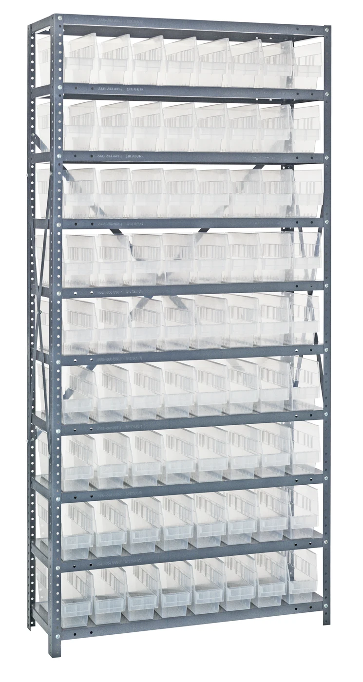 Quantum 1275-201CL Shelving Unit, 12"D x 36"L x 75"H, 400 lb capacity, Galvanized