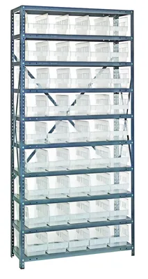 Quantum 1275-202CL Shelving Unit, 12"D x 36"L x 75"H, 400 lb capacity, Galvanized