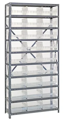 Quantum 1275-209CL Shelving Unit, 12"D x 36"L x 75"H, 400 lb capacity, Galvanized