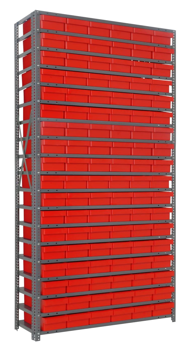 Quantum 1275-401RD Shelving Unit, 12"D x 36"L x 75"H, 400 lb capacity, Galvanized