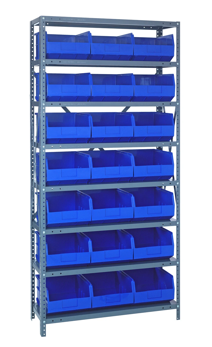 Quantum 1275-425BL Shelving Unit, 12"D x 36"L x 75"H, 400 lb capacity, Galvanized