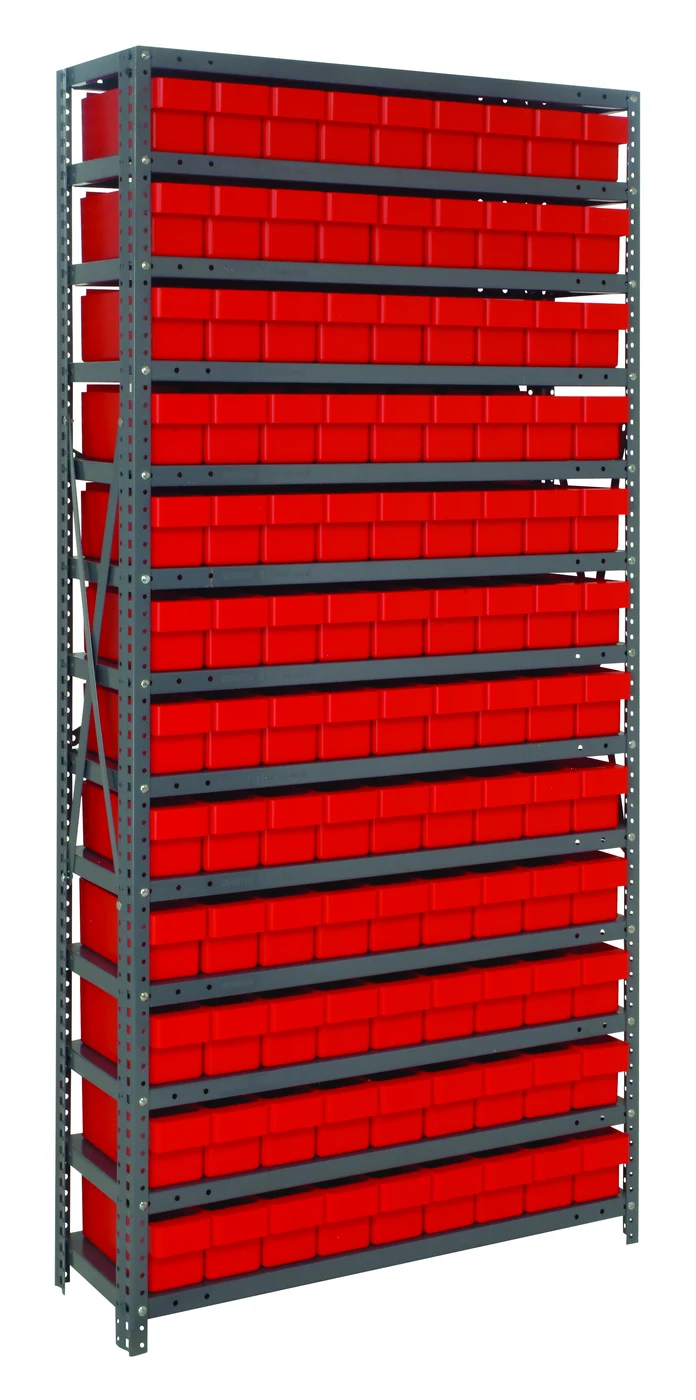 Quantum 1275-501RD Shelving Unit, 12"D x 36"L x 75"H, 400 lb capacity, Galvanized