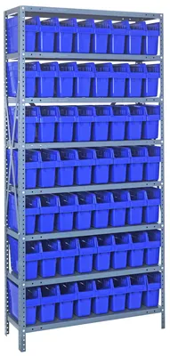 Quantum 1275-SB801BL Shelving Unit, 12"D x 36"L x 75"H, 400 lb capacity, Galvanized