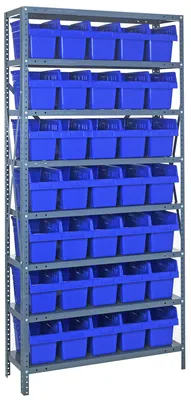 Quantum 1275-SB802BL Shelving Unit, 12"D x 36"L x 75"H, 400 lb capacity, Galvanized