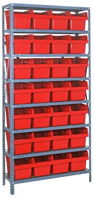 Quantum 1275-SB807RD Shelving Unit, 12"D x 36"L x 75"H, 400 lb capacity, Galvanized