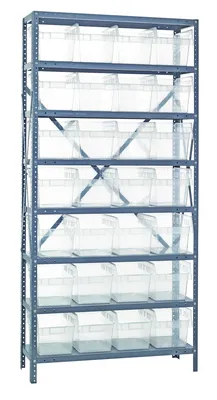 Quantum 1275-SB807CL Shelving Unit, 12"D x 36"L x 75"H, 400 lb capacity, Galvanized