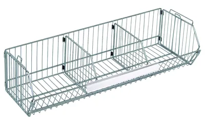 Quantum 1436BC Modular Wire Stacking Basket, 36"W x 14"D x 9"H, 110 lb capacity, Chrome