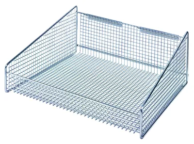 Quantum 1617HBC Partition Wall Hanging Basket, 17-7/8"W x 18"D x 7-1/2"H, 125 lb capacity, Chrome