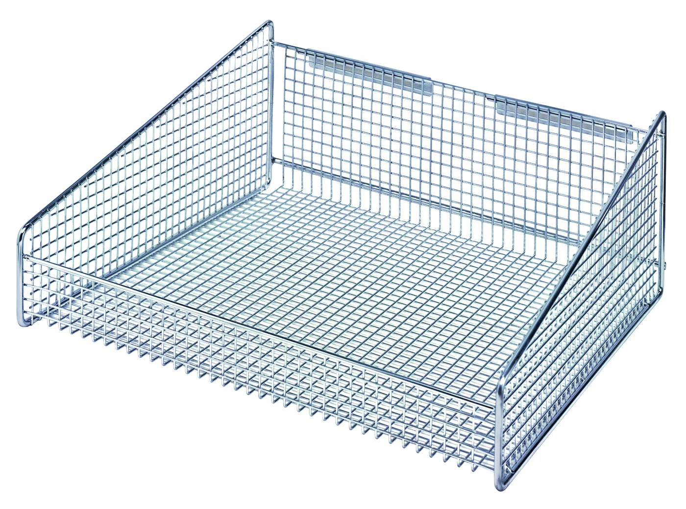 Quantum 1617HBC Partition Wall Hanging Basket, 17-7/8"W x 18"D x 7-1/2"H, 125 lb capacity, Chrome