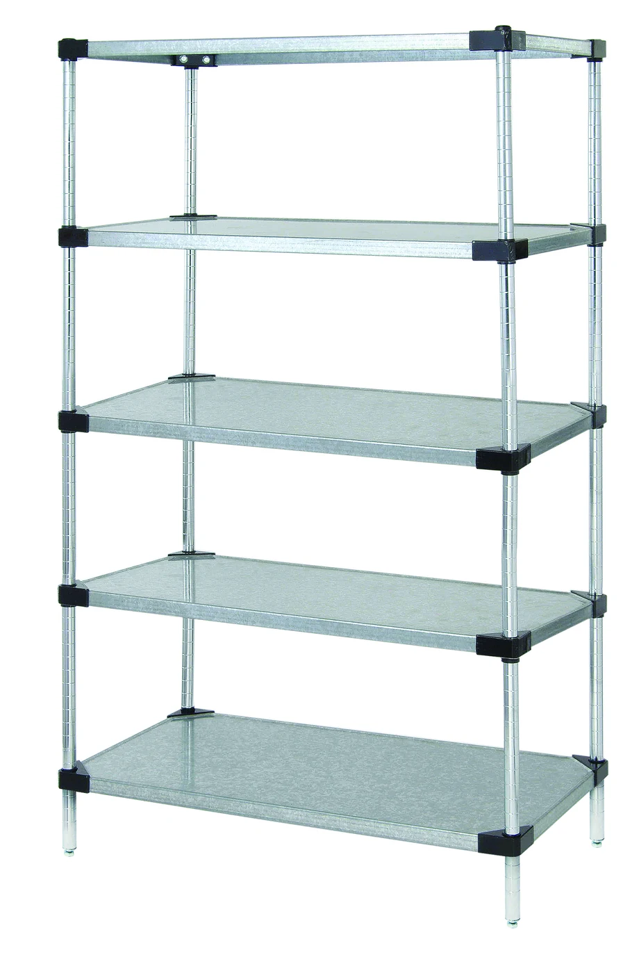 Quantum WR54-2430SG-5 Solid Shelving Starter Kit, 30"W x 24"D x 54"H, 400-600 lb capacity, Galvanized