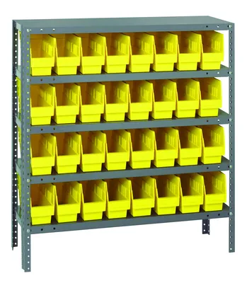 Quantum 1839-203YL Shelving Unit, 18"D x 36"L x 39"H, 400 lb capacity, Galvanized