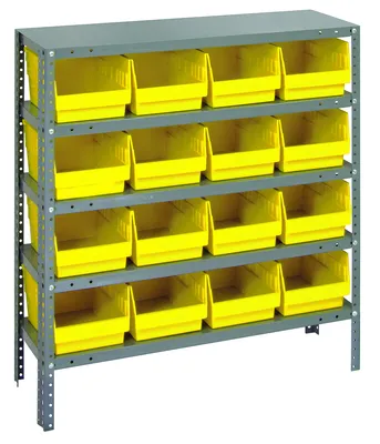 Quantum 1839-208YL Shelving Unit, 18"D x 36"L x 39"H, 400 lb capacity, Galvanized