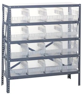 Quantum 1839-208CL Shelving Unit, 18"D x 36"L x 39"H, 400 lb capacity, Galvanized
