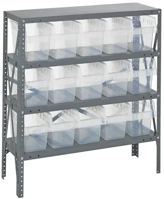 Quantum 1839-SB804CL Shelving Unit, 18"D x 36"L x 39"H, 400 lb capacity, Galvanized