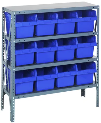 Quantum 1839-SB808BL Shelving Unit, 18"D x 36"L x 39"H, 400 lb capacity, Galvanized