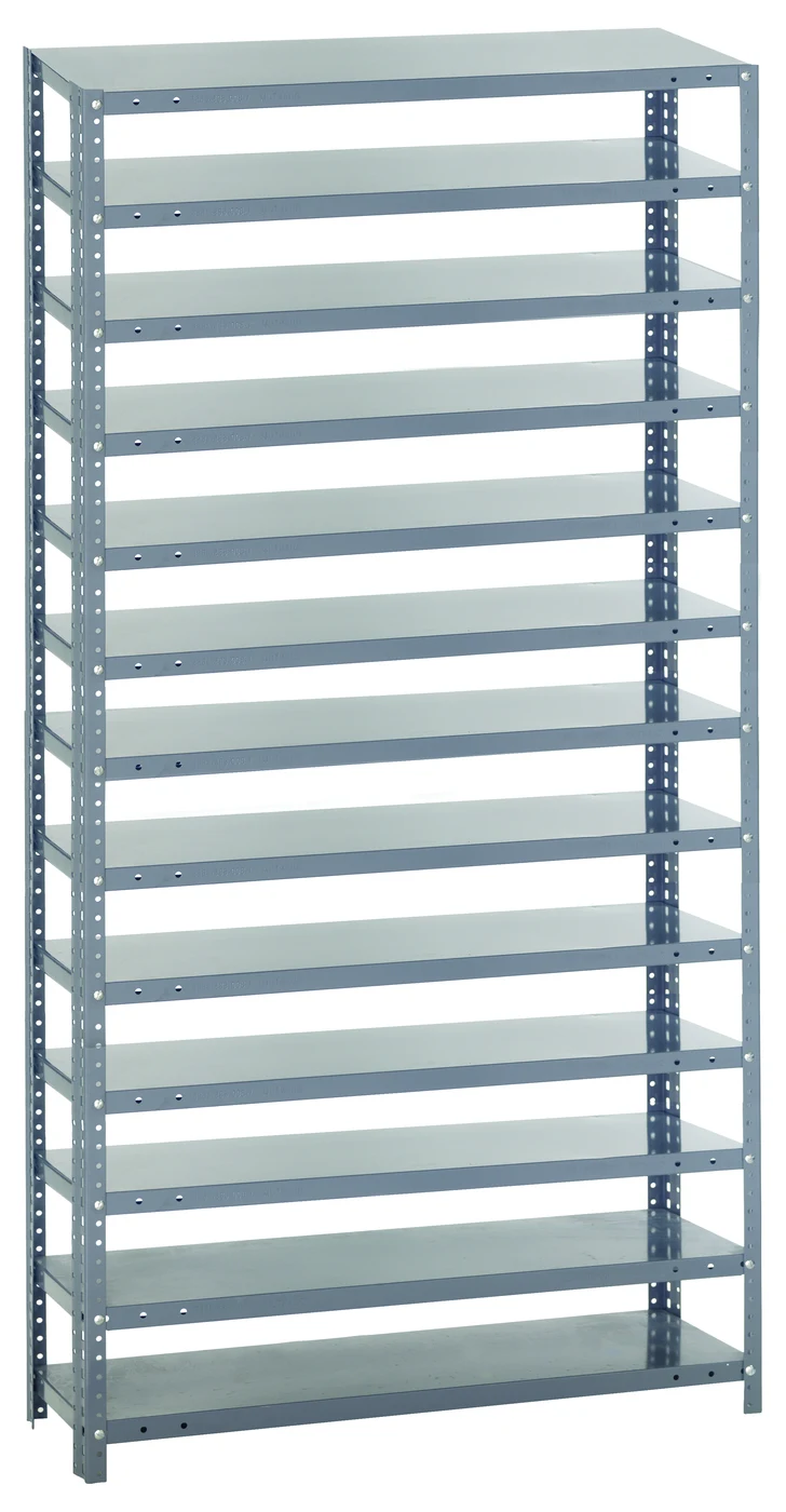 Quantum 1875-000 Shelving Unit, 18"D x 36"L x 75"H, 400 lb capacity, Galvanized