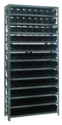 Quantum 1875-103BK Shelving Unit, 18"D x 36"L x 75"H, 400 lb capacity, Galvanized