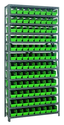 Quantum 1875-103GN Shelving Unit, 18"D x 36"L x 75"H, 400 lb capacity, Galvanized