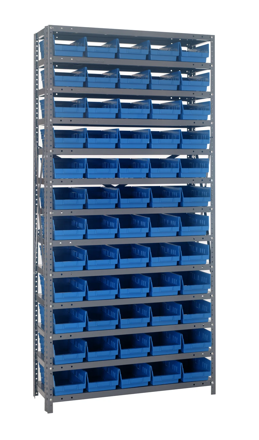 Quantum 1875-104BL Shelving Unit, 18"D x 36"L x 75"H, 400 lb capacity, Galvanized