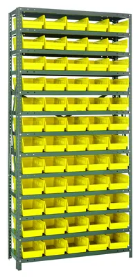 Quantum 1875-104YL Shelving Unit, 18"D x 36"L x 75"H, 400 lb capacity, Galvanized