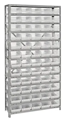 Quantum 1875-104CL Shelving Unit, 18"D x 36"L x 75"H, 400 lb capacity, Galvanized