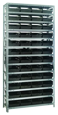 Quantum 1875-108BK Shelving Unit, 18"D x 36"L x 75"H, 400 lb capacity, Galvanized
