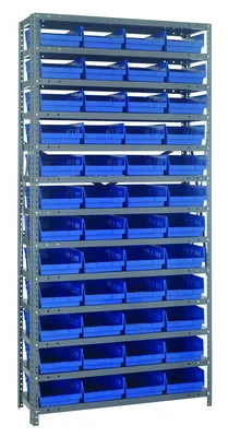 Quantum 1875-108BL Shelving Unit, 18"D x 36"L x 75"H, 400 lb capacity, Galvanized