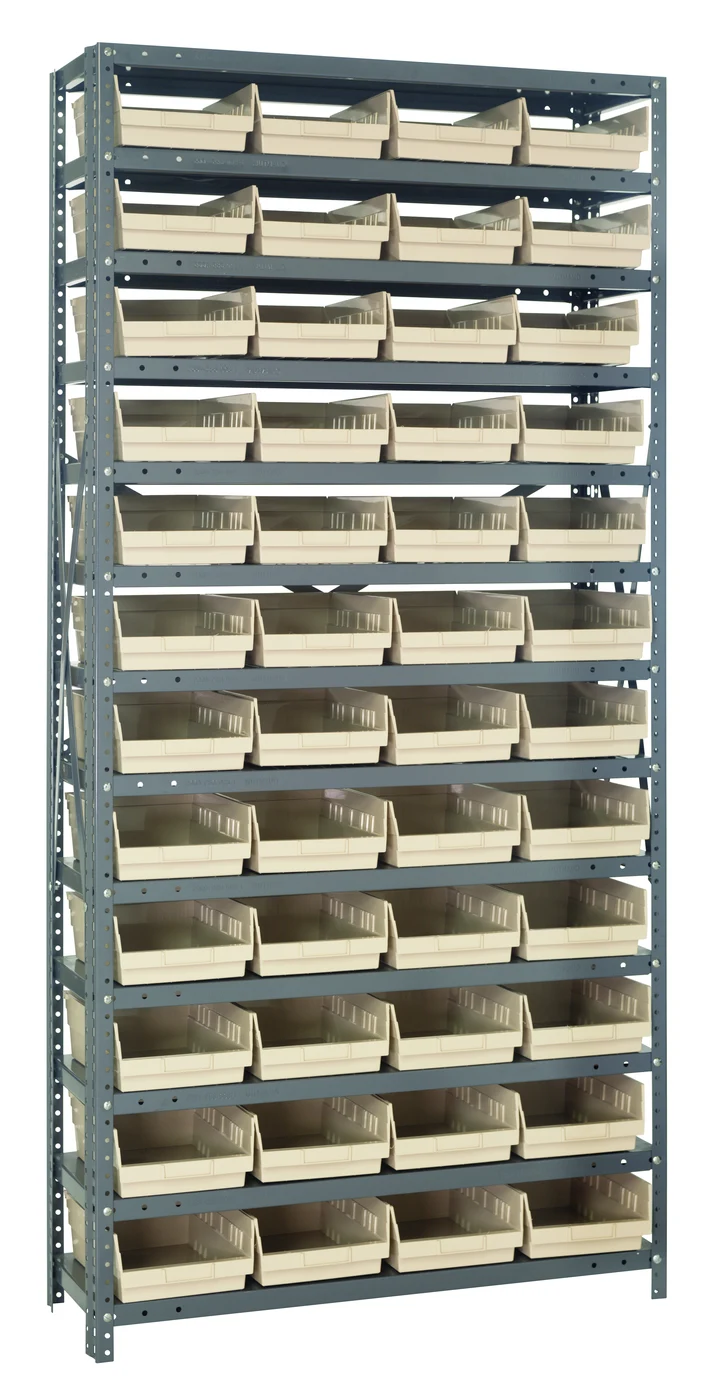 Quantum 1875-108IV Shelving Unit, 18"D x 36"L x 75"H, 400 lb capacity, Galvanized